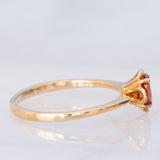 Solitario vintage in oro giallo 9K con zaffiro arancione sintetico (0.56ct)