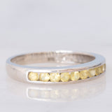 Riviera vintage in oro bianco 9K con zaffiri gialli sintetici (0.54ctw)