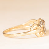 Anello “Keeper” (custode) vintage in oro giallo e bianco 9K con diamanti, anni ‘50/‘60
