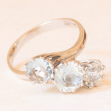 Anello vintage in oro bianco 14K con acquamarine (2.20ctw ca.), anni ‘70/‘80