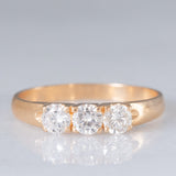 Trilogy vintage in oro giallo 14K con diamanti di taglio brillante (0.60ctw ca.), anni ‘70
