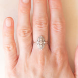 Anello Art Déco in oro bianco 14K con diamanti di taglio vecchia Europa (0.45ctw ca.), anni ‘20