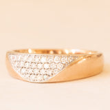 Anello vintage in oro rosa 14K con pavé di diamanti di taglio brillante (0.26ctw)