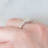 Anello vintage in platino con diamanti di taglio brillante e baguette (0.60ctw), anni ‘90