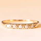 Veretta vintage in oro giallo 9K con diamanti di taglio brillante (0.07ctw ca.), anno 1993