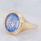 Anello da cocktail vintage in oro giallo 9K con fluorite (9ct ca.), anni ‘70/‘80