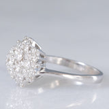 Anello a fiocco di neve in oro bianco 14K con diamanti di taglio brillante (1ctw ca.), anni ‘70/‘80