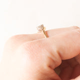 Anello vintage in oro giallo e bianco 9K con diamanti (0.08ctw ca.), anno 1993