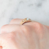 Trilogy gypsy antico in oro giallo 8K con opale e perline bianche, anni ‘10/‘20