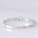 Mezzo eternity vintage in oro bianco 18K con alessandrite (0.06ct) e diamanti (0.45ctw), anni ‘2000