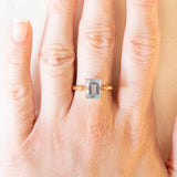 Anello vintage francese in oro giallo 18K con topazio azzurro trattato (2.70ct ca.), anni ‘50/‘60