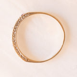 Veretta vintage in oro giallo e bianco 9K con rubini sintetici (0.20ctw ca.) e diamanti (0.09ctw ca.)