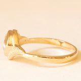 Anello vintage in oro giallo 9K con topazio azzurro, anno 1988