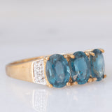 Trilogy vintage con kyaniti (2.75ctw ca.) e zirconi bianchi, anni ‘80