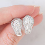 Orecchini vintage in oro bianco 14K con diamanti (0.90ctw ca.), anni ‘80