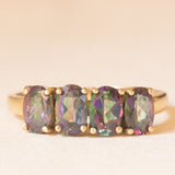 Veretta vintage in oro giallo 9K con topazi mistici (2ctw ca.), anni ‘90/anni ‘2000