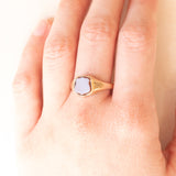 Anello da sigillo antico in oro giallo 9K con agata, primi del ‘900