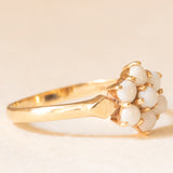 Anello a fiore vintage in oro giallo 9K con opali (0.35ctw ca.), anno 1979