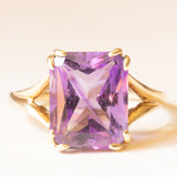 Anello da cocktail vintage in oro giallo 9K con ametista (3.80ct ca.), anno 1999