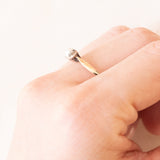Trilogy antico in oro giallo 14K e argento con diamanti di taglio vecchia miniera (0.20ctw ca.) e perla, primi del ‘900