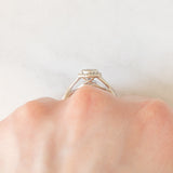 Anello vintage in oro bianco 9K con diamanti (0.15ctw ca.)