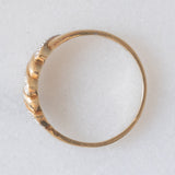 Anello vintage in oro giallo 9K con diamante e con design intrecciato, anno 1993