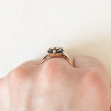 Anello antico in oro giallo 9K con onice e con lettera “B”, anni ‘30