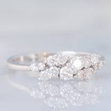 Anello vintage in oro bianco 14K con diamanti di taglio brillante (0.49ctw ca.), anni ‘70