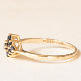 Anello vintage in oro giallo 9K con zaffiri (0.45ctw ca.), anno 1982