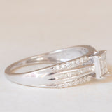 Anello vintage a fascia in oro bianco 9K con diamanti (0.40ctw ca.)