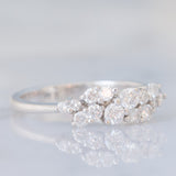 Anello vintage in oro bianco 14K con diamanti di taglio brillante (0.49ctw ca.), anni ‘70