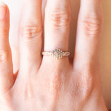 Anello vintage in oro giallo e bianco 9K con diamanti (0.15ct ca.), anni ‘70