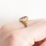 Anello antico in oro giallo 14K con ametista (2.30ct ca.), seconda metà dell’800