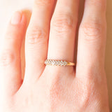 Anello vintage in oro giallo e bianco 9K con diamanti (0.12ctw ca.)