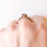 Anello vintage in oro giallo 9K con quarzo fumé (1.90ct ca.), anno 1979