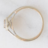 Anello vintage in oro bianco 9K con diamanti (0.15ctw ca.)