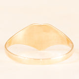 Anello da sigillo vintage a forma di cuore in oro giallo 9K