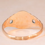 Anello da sigillo vintage in oro giallo 9K, anni ‘60