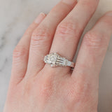 Solitario Art Déco in oro bianco 18K con diamante (0.10ct ca.), anni ‘30