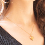 Ciondolo portafoto vintage a forma di cuore in oro giallo 8K, anni ‘50