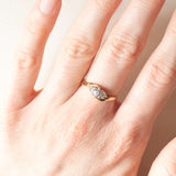 Anello vintage in oro giallo e bianco 9K con diamanti (0.08ctw ca.), anno 1991