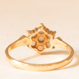 Anello a fiore vintage in oro giallo 9K con opali (0.35ctw ca.), anno 1979