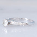 Solitario vintage in stile Art Déco in platino con diamante (0.40ct)