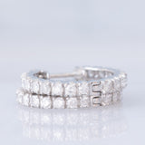 Orecchini a cerchio vintage in platino con diamanti di taglio brillante (1ctw)