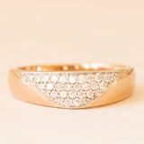 Anello vintage in oro rosa 14K con pavé di diamanti di taglio brillante (0.26ctw)