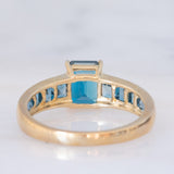 Anello vintage in oro giallo 9K e topazi azzurri (2.80ctw ca.), anni ‘90