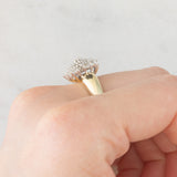 Anello vintage a fiore e a fascia con diamanti (0.52ctw ca.), anni ‘60/‘70