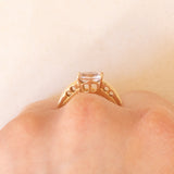 Solitario vintage in oro giallo 14K con morganite (1ct ca.), anni ‘80