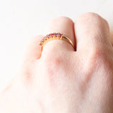 Veretta vintage in oro giallo 18K con rubini sintetici (0.35ctw ca.), anni ‘60/‘70