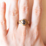 Anello vintage in oro giallo 9K con alessandrite sintetica, anni ‘80/‘90